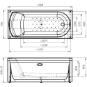 Акриловая ванна Radomir Vannesa Massage Кэти 168х75, с гидромассажем, каркасом и экраном, актив