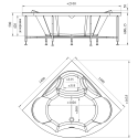 Акриловая ванна Radomir Vannesa Massage Сандра 2-75-2-0-0-221 150x150 с гидромассажем, каркасом и экраном, классик