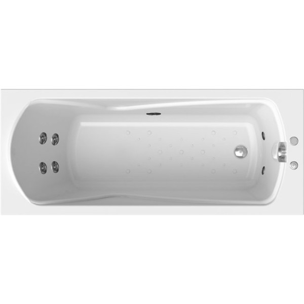 Акриловая ванна Radomir Vannesa Massage Сильвия 168х70, с каркасом, экраном и полотенцедержателем, классик