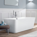 Акриловая ванна Villeroy & Boch Squaro Edge 12 UBQ180SQE7PDV-RW 180x80, слив-перелив, stone white