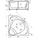 Акриловая ванна Акватек Галатея GAL135-0000022 135x135 с фронтальным экраном