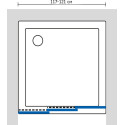 Душевая дверь в нишу GuteWetter Practic Door GK-403 117-121 см стекло бесцветное, профиль матовый хром