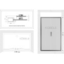 Душевая дверь в нишу Kubele DE019D4-MAT-BR 130 см, профиль бронза
