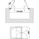 Душевая дверь в нишу Vegas Glass E2P 80 07 01 профиль матовый хром, стекло прозрачное