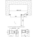 Душевая дверь в нишу Vegas Glass EP-F-1 110 07 01 R профиль матовый хром, стекло прозрачное