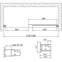 Душевая дверь в нишу Vegas Glass ZP 115 05 02 профиль бронза, стекло шиншилла