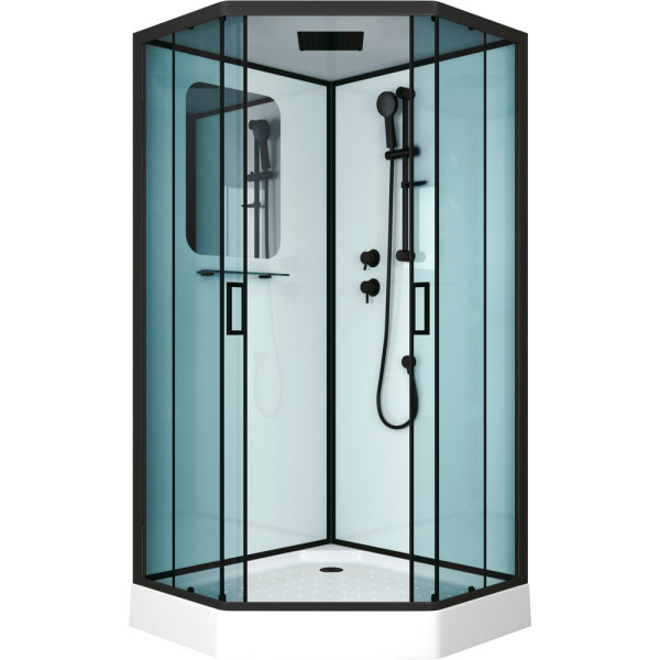 Душевая кабина Niagara Premium NG-6902-01D BLACK 100х100х220 черная