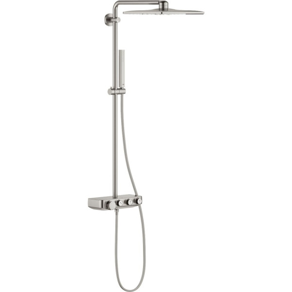 Душевая стойка Grohe Euphoria SmartControl System 310 Cube Duo 26508DC0 с термостатом, суперсталь