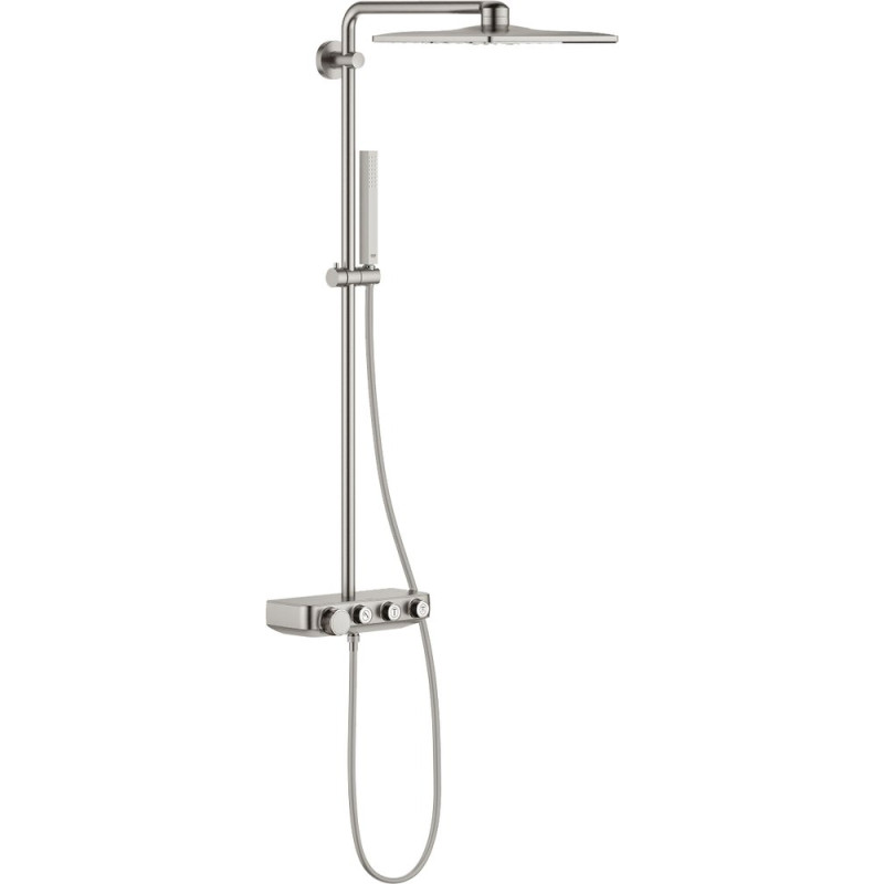 Душевая стойка Grohe Euphoria SmartControl System 310 Cube Duo 26508DC0 с термостатом, суперсталь