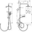Душевая стойка Hansgrohe Vernis Shape 26289670 Showerpipe 230 1jet Reno EcoSmart черный