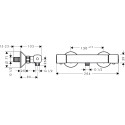 Душевой комплект Hansgrohe Ecostat universal 13122000 термостат + душевой гарнитур Croma Select E Multi 26590400