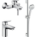 Душевой комплект Hansgrohe Logis 71101000 + Logis 71400000 + душевой гарнитур Crometta 100 Vario 26651400