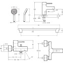 Душевой комплект Jacob Delafon Cuff E98298-CP + E45532-CP + E99898RU-CP