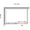 Душевой уголок BelBagno Uno AH 1 120/80 C Cr