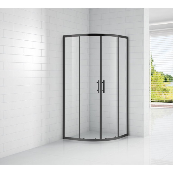 Душевой уголок Cezares ECO-O-R-2-100-C-NERO стекло прозрачное