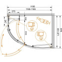 Душевой уголок Cezares Elena RH1 120/90 C Cr R