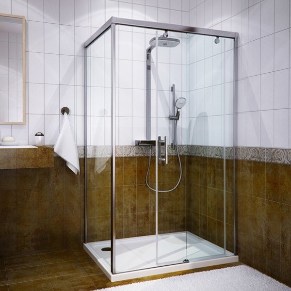 Душевой уголок GuteWetter Slide Rectan GK-863A правая 160x80 см стекло бесцветное, профиль хром