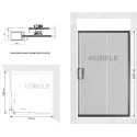 Душевой уголок Kubele DE019SC-CLN-BLMT 75 см, профиль черный