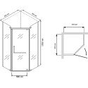 Душевой уголок RGW Passage PA-81 800x800x1950 профиль хром, стекло матовое