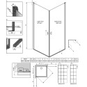 Душевой уголок Radaway Nes Black KDD I Factory 100x90