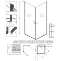 Душевой уголок Radaway Nes Black KDD I Factory 90x80