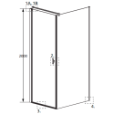 Душевой уголок Radaway Nes Black KDJ I Factory 100x75 R