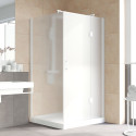 Душевой уголок Vegas Glass AFP-Fis Lux 120*100 01 10 R профиль белый, стекло сатин