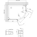 Душевой уголок Vegas Glass AFS-F 120*110 09 01 L профиль золото, стекло прозрачное