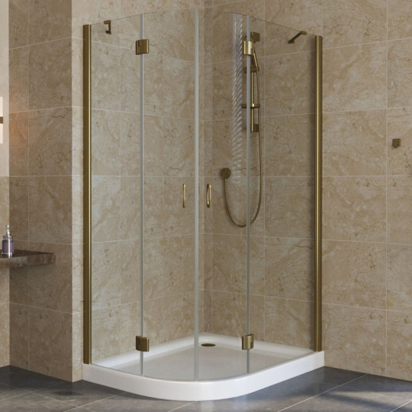 Душевой уголок Vegas Glass AFS-F Lux 100*90 05 01 R профиль бронза, стекло прозрачное
