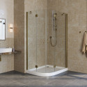 Душевой уголок Vegas Glass AFS-F Lux 100*90 05 01 R профиль бронза, стекло прозрачное