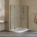 Душевой уголок Vegas Glass AFS-F Lux 110*100 05 01 R профиль бронза, стекло прозрачное