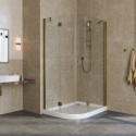Душевой уголок Vegas Glass AFS-F Lux 110*80 05 01 R профиль бронза, стекло прозрачное