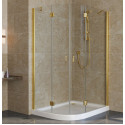 Душевой уголок Vegas Glass AFS-F Lux 120*100 09 01 R профиль золото, стекло прозрачное