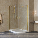 Душевой уголок Vegas Glass AFS-F Lux 120*110 09 01 L профиль золото, стекло прозрачное