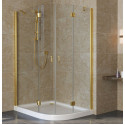 Душевой уголок Vegas Glass AFS-F Lux 120*110 09 01 L профиль золото, стекло прозрачное