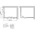 Душевой уголок Vegas Glass ZA-F 100*80 07 01 профиль матовый хром, стекло прозрачное