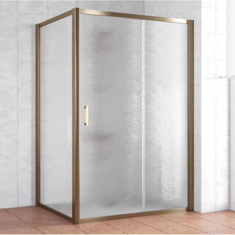 Душевой уголок Vegas Glass ZP+ZPV 130*100 05 02 профиль бронза, стекло шиншилла