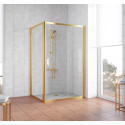Душевой уголок Vegas Glass ZP+ZPV 130*90 09 01 профиль золото, стекло прозрачное