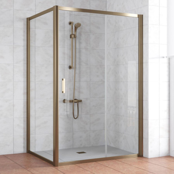 Душевой уголок Vegas Glass ZP+ZPV 140*100 05 01 профиль бронза, стекло прозрачное