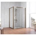 Душевой уголок Vegas Glass ZP+ZPV 140*100 05 01 профиль бронза, стекло прозрачное