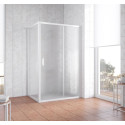 Душевой уголок Vegas Glass ZP+ZPV 140*70 01 02 профиль белый, стекло шиншилла