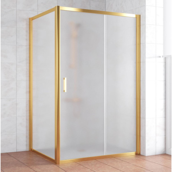 Душевой уголок Vegas Glass ZP+ZPV 140*90 09 10 профиль золото, стекло сатин