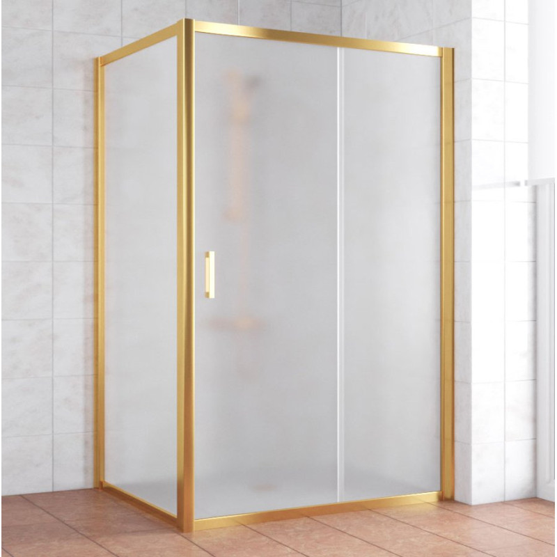 Душевой уголок Vegas Glass ZP+ZPV 140*90 09 10 профиль золото, стекло сатин
