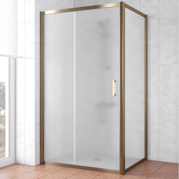 Душевой уголок Vegas Glass ZP+ZPV TUR NOVO 130*90 05 10 профиль бронза, стекло сатин