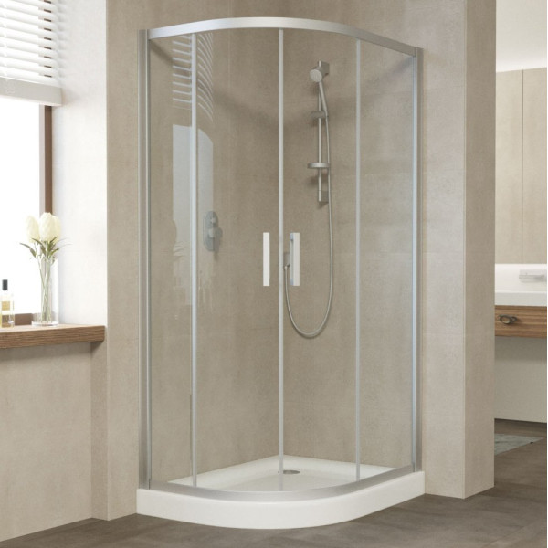 Душевой уголок Vegas Glass ZS-F 100*80 07 01 профиль матовый хром, стекло прозрачное