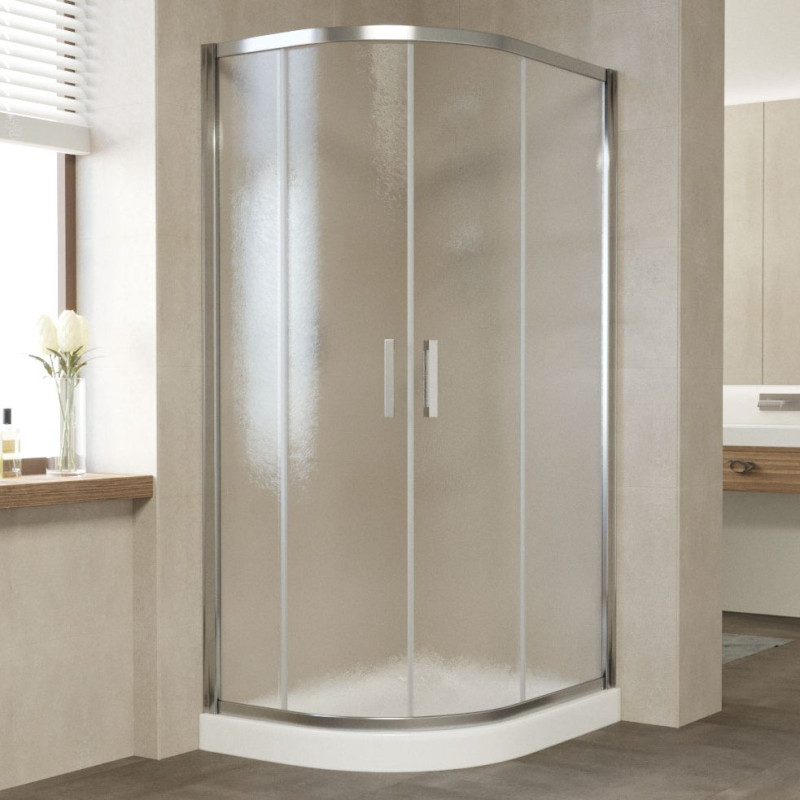 Душевой уголок Vegas Glass ZS-F 100*80 08 02 профиль глянцевый хром, стекло шиншилла