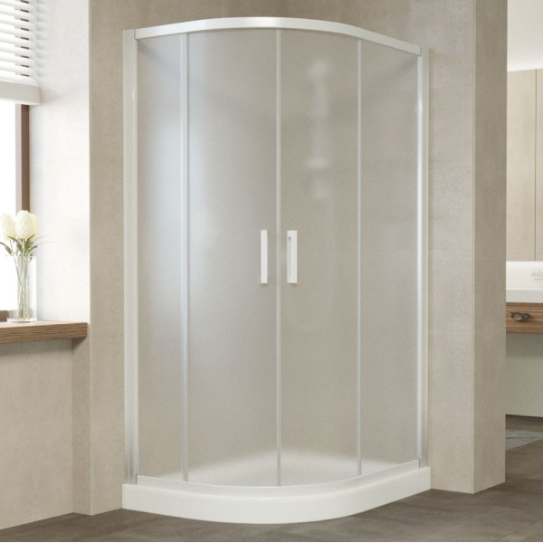 Душевой уголок Vegas Glass ZS-F 110*90 01 10 профиль белый, стекло сатин