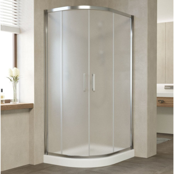 Душевой уголок Vegas Glass ZS-F 90*80 08 10 профиль глянцевый хром, стекло сатин