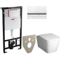 Комплект  Чаша для унитаза подвесного BelBagno Albano BB120CHR + Крышка-сиденье BelBagno Albano с микролифтом, петли хром + Система инсталляции для ун