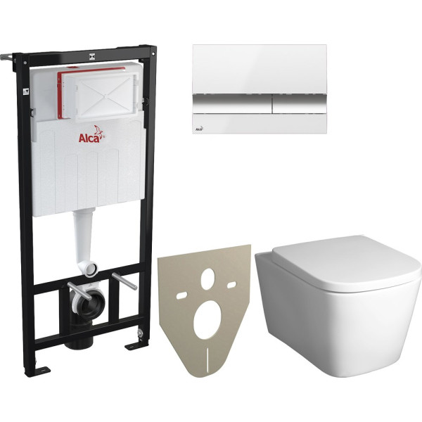 Комплект  Чаша для унитаза подвесного BelBagno Albano BB120CHR + Крышка-сиденье BelBagno Albano с микролифтом, петли хром + Система инсталляции для ун